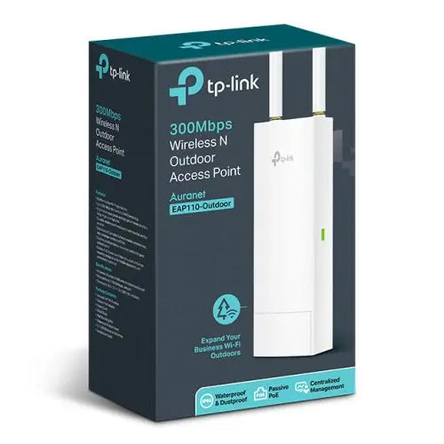 TP-LINK (EAP110-OUTDOOR) Omada 300Mbps Wireless N Outdoor Access Point, Passive PoE, 2x2 MIMO Tech, Free Software - HONORABLE VETERANS SOLUTIONS