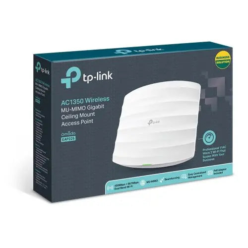 TP-LINK (EAP225) Omada AC1350 (867+450) Dual Band Wireless Ceiling Mount Access Point, PoE, GB LAN, Clusterable, MU-MIMO, Free Software - HONORABLE VETERANS SOLUTIONS