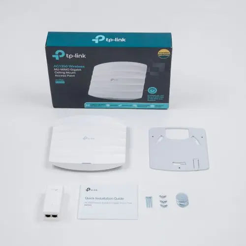 TP-LINK (EAP225) Omada AC1350 (867+450) Dual Band Wireless Ceiling Mount Access Point, PoE, GB LAN, Clusterable, MU-MIMO, Free Software - HONORABLE VETERANS SOLUTIONS