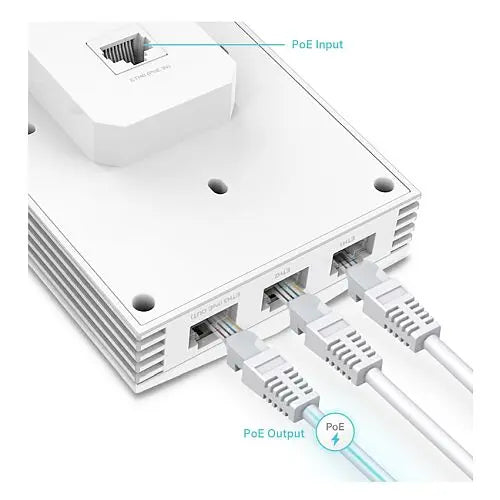 TP-LINK (EAP655-WALL) AX3000 Wall Plate Wi-Fi 6 Access Point, Dual Band, PoE, 3x GB LAN, OFDMA, Free Software - HONORABLE VETERANS SOLUTIONS