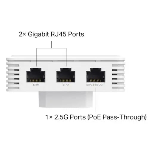 TP-LINK (EAP725-WALL) BE3600 Dual Band Wall Plate Wi-Fi 7 Access Point, PoE, 2.5GB Ports, 160MHz Bandwidth, Omada Mesh, Multi-RUs - HONORABLE VETERANS SOLUTIONS