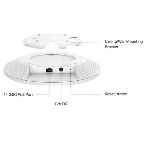 TP-LINK (EAP772) BE9300 Tri-Band Ceiling Mount Wi-Fi 7 Access Point, PoE, 2.5GB Port, Omada Mesh, MLO, Multi-RUs - HONORABLE VETERANS SOLUTIONS