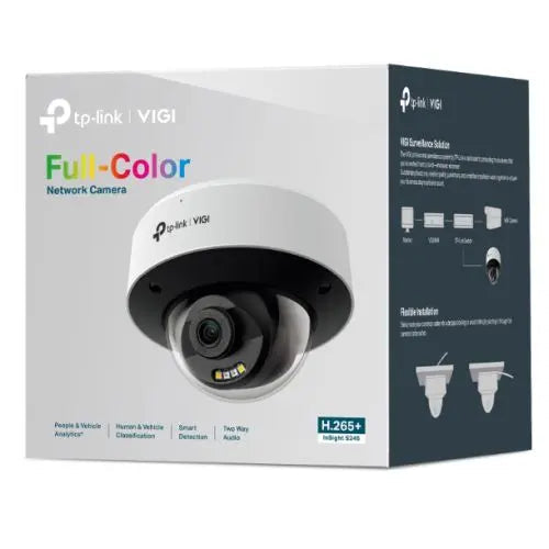 TP-LINK (InSight S245 2.8MM) VIGI 4MP Outdoor Full-Colour Dome Network Camera w/ 2.8mm Lens, IP67, PoE, AI Detection/Classification, Two-Way Audio, H.265+ - HONORABLE VETERANS SOLUTIONS