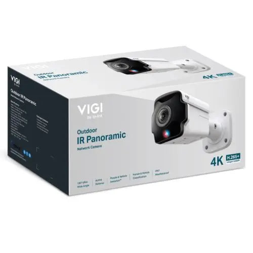 TP-LINK (InSight S385PI) VIGI 8MP Outdoor IR Panoramic Bullet Network Camera, IP67, PoE, 180° Panorama, AI Detection/Classification, Red-Blue Warning Lights - HONORABLE VETERANS SOLUTIONS