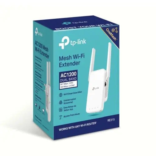 TP-LINK (RE315) AC1200 (300+867) Dual Band Wall-Plug Mesh Wi-Fi Range Extender, AP Mode, Smart Signal Indicator - HONORABLE VETERANS SOLUTIONS