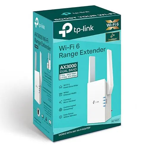 TP-LINK (RE705X) AX3000 Dual Band Mesh Wall-Plug Wi-Fi 6 Range Extender, External Antennas, EasyMesh Compatible, AP Mode, App Control - HONORABLE VETERANS SOLUTIONS