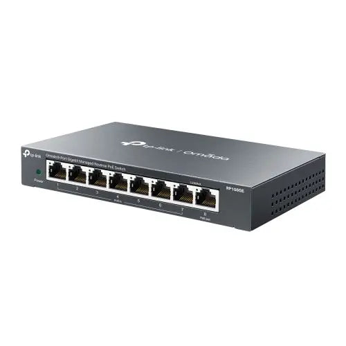 TP-LINK (RP108GE) 8-Port Gigabit Managed Reverse PoE Switch, 7 PoE Input & 1 PoE Output, DC Output, Metal Casing - HONORABLE VETERANS SOLUTIONS