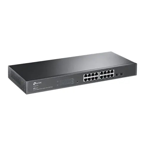TP-LINK (SG2218) JetStream 16-Port Gigabit Smart Switch with 2 SFP Slots, L2/L3/L4 QoS, Fanless, Rackmountable - HONORABLE VETERANS SOLUTIONS