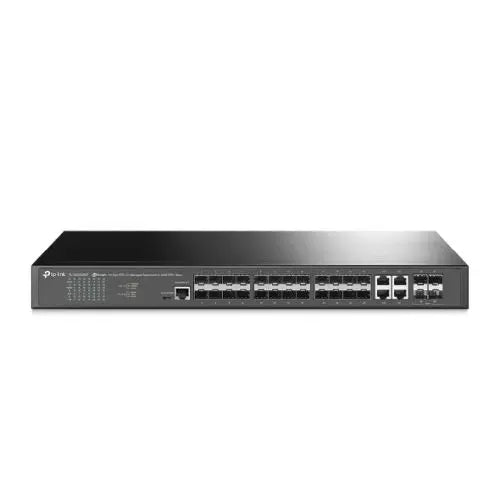 TP-LINK (SG3428XF) JetStream 24-Port SFP L2+ Managed Switch w/ 4 10GE SFP+ Slots, Dual Redundant PSUs, Rackmountable - HONORABLE VETERANS SOLUTIONS