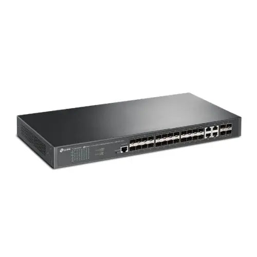 TP-LINK (SG3428XF) JetStream 24-Port SFP L2+ Managed Switch w/ 4 10GE SFP+ Slots, Dual Redundant PSUs, Rackmountable - HONORABLE VETERANS SOLUTIONS