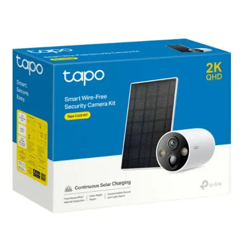 TP-LINK (TAPO C425 KIT) Smart Battery-Powered 2K QHD Outdoor Security Camera & Solar Panel, 10000mAh Battery, Colour Night Vision, AI Detection, 2-Way Audio - HONORABLE VETERANS SOLUTIONS