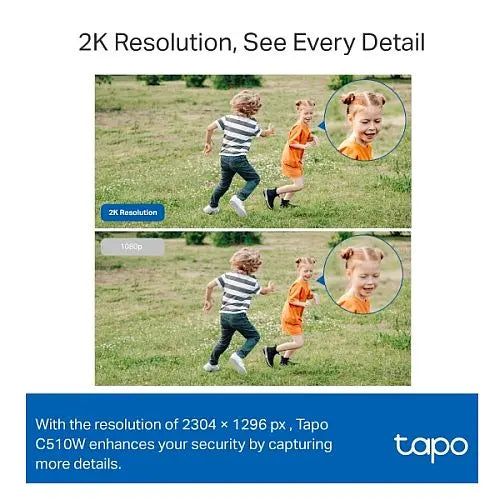 TP-LINK (TAPO C510W) Outdoor Pan/Tilt 2K Security Wi-Fi Camera, 360°, Smart AI Detection, Motion Tracking, Customisable Alarm & Light, 2-Way Audio - HONORABLE VETERANS SOLUTIONS