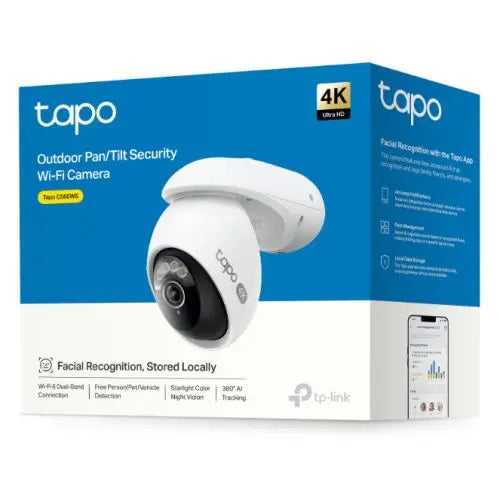 TP-LINK (TAPO C560WS) 4K Outdoor Pan/Tilt Security Wi-Fi Camera, Wi-Fi 6 Dual-Band, Colour Night Vision, Facial Recognition, 306° AI Tracking, Sound & Light Alarm - HONORABLE VETERANS SOLUTIONS