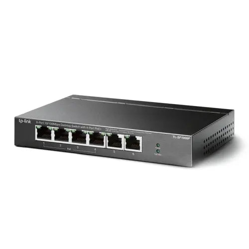 TP-LINK (TL-SF1006P) 6-Port 10/100 Unmanaged Desktop Switch, 4 Port PoE+, Steel Case - HONORABLE VETERANS SOLUTIONS