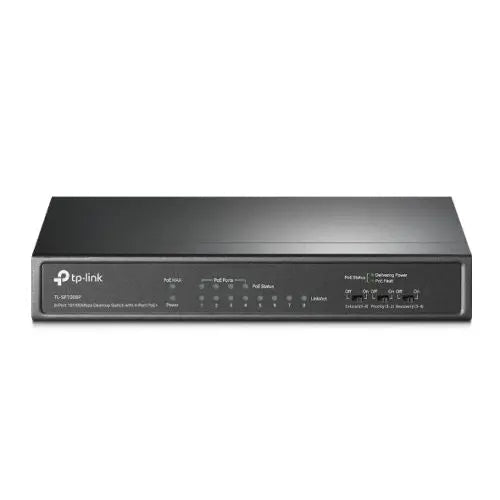 TP-LINK (TL-SF1008P) 8-Port 10/100Mbps Unmanaged Desktop Switch, 4-Port PoE+, Steel Case - HONORABLE VETERANS SOLUTIONS