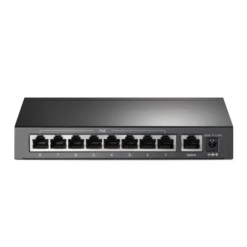 TP-LINK (TL-SF1009P) 9-Port 10/100 Unmanaged Desktop Switch, 8 Port PoE+, Steel Case - HONORABLE VETERANS SOLUTIONS