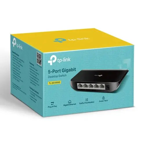 TP-LINK (TL-SG1005D) 5-Port Gigabit Unmanaged Desktop Switch, Plastic Case - HONORABLE VETERANS SOLUTIONS