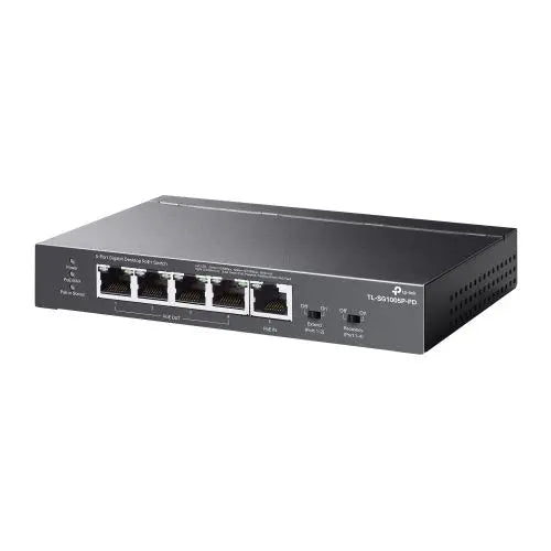 TP-LINK (TL-SG1005P-PD) 5-Port Gigabit Desktop PoE+ Switch with 1-Port PoE++ In and 4-Port PoE+Out, Long-Range PoE+ - HONORABLE VETERANS SOLUTIONS