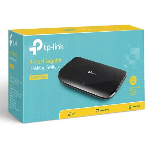TP-LINK (TL-SG1008D) 8-Port Gigabit Unmanaged Desktop Switch, Plastic Case - HONORABLE VETERANS SOLUTIONS