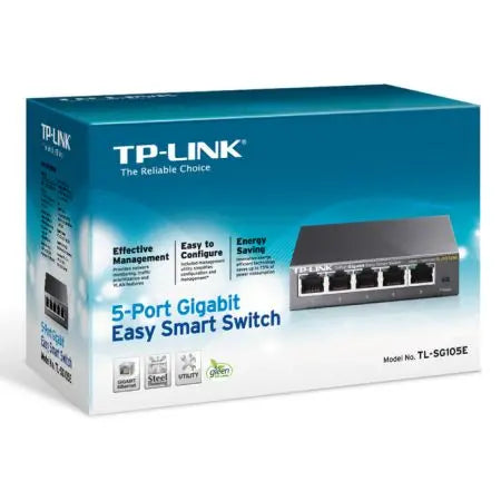 TP-LINK (TL-SG105E) 5-Port Gigabit Easy Smart Switch, Steel Case - HONORABLE VETERANS SOLUTIONS