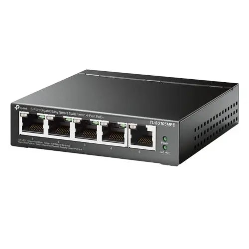 TP-LINK (TL-SG105MPE) 5-Port Gigabit Easy Smart Switch with 4-Port PoE+, Steel Case - HONORABLE VETERANS SOLUTIONS