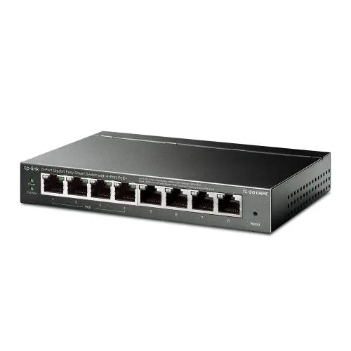 TP-LINK (TL-SG108PE) 8-Port Gigabit Easy Smart Switch with 4-Port PoE+, Steel Case - HONORABLE VETERANS SOLUTIONS