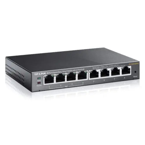 TP-LINK (TL-SG108PE) 8-Port Gigabit Easy Smart Switch with 4-Port PoE+, Steel Case - HONORABLE VETERANS SOLUTIONS