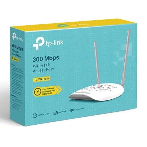 TP-LINK (TL-WA801N) 2.4Ghz 300Mbps Wireless N Access Point, Fixed Antennas, Multi-mode - Repeater, Multi-SSID, Client, Bridge with AP - HONORABLE VETERANS SOLUTIONS
