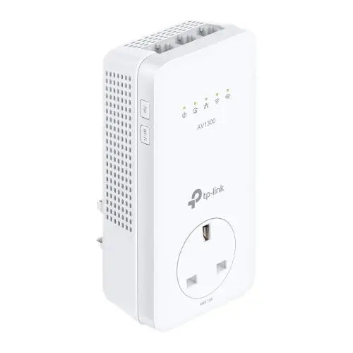 TP-LINK (TL-WPA8631P) AC1200 Wireless Dual Band Powerline Adapter, AV2 1300, AC Pass Through, 3-Port, Single Add-on Adapter - HONORABLE VETERANS SOLUTIONS