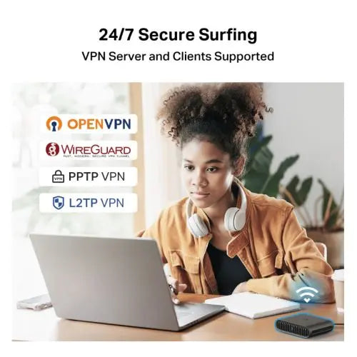 TP-LINK (TL-WR1502X) AX1500 Dual Band Wi-Fi 6 Travel Router, Pocket-Sized, GB WAN, GB LAN, USB, VPN Encryption - HONORABLE VETERANS SOLUTIONS