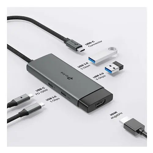 TP-LINK (UH5020C) 5-in-1 USB-C Hub, 1x USB-C (PD 100W), 1x USB-C 5Gbps, 2x USB-A 5Gbps, 1x HDMI 4K - HONORABLE VETERANS SOLUTIONS