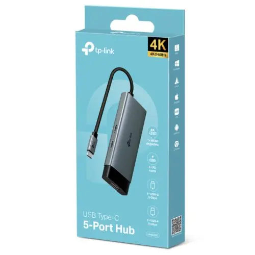 TP-LINK (UH5020C) 5-in-1 USB-C Hub, 1x USB-C (PD 100W), 1x USB-C 5Gbps, 2x USB-A 5Gbps, 1x HDMI 4K - HONORABLE VETERANS SOLUTIONS