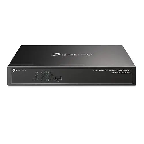 TP-LINK (VIGI NVR1008H-8MP) 8 Channel PoE+ Network Video Recorder, 4K HDMI Output, 16MP Decoding Capacity, H.265+, ONVIF, Two-Way Audio - HONORABLE VETERANS SOLUTIONS